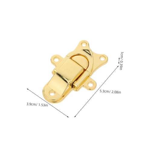 Grab These Golden Zinc Alloy Antique Vintage Toggle Latches with a shiny gold finish, measuring 5.3cm by 3.9cm, ideal for wooden cases.