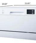 Top Notch Compact Countertop Dishwasher Fits Right Into Any Kitchen Scrubbing Dishes Clean Hassle Free With Energy Star Rating Delay Start LED panel dimensions 19.69 x 21.65 x 17.24 inches.