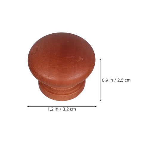 8 Piece Rustic Wood Cabinet Knobs Mushroom Shape Vintage Wardrobe Handles For Cabinets Drawers And Furniture With Screws Round Wooden Pulls To Upgrade Your Kitchen Cupboard And Dresser Hardware, showing dimensions