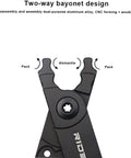 Close-up of Five In One Chain Link Pliers For Bicycles with two-way bayonet design, CNC machined aluminum, lightweight at 37 grams.