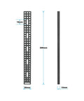 Top Shelf 12 Inch Long Cheese Mounting Plate Featuring Heavy Duty Aluminum Body And Built In Quarter Twenty Screws, showing dimensions.