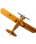 A160 J3 Brushless RC Plane With 5CH 3D/6G Modes, yellow EPP construction top view, detachable wing visible.