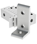 10 Series Aluminum 90 Degree Inside Corner Bracket with Three 0.281 Inch Holes for T Slot Extrusion Projects, clear anodize finish