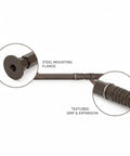 Slim Concealed Shelf Bracket 0.47 Inch Wide Cold Rolled Steel Support in brown with steel mounting flange and textured grip