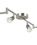Six-Head LED Track Lighting Kit In Brushed Nickel With Adjustable Foldable Arms GU10 Base Ceiling Spotlights