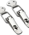 Heavy Duty Stainless Steel Flat Beak Spring Clasp With Gate Lock Design For Cabinets And Boxes This Durable Toggle Latch Keeps Things Secure In Style., two stainless steel cabinet toggle latches