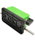 Rock Solid Roller Type Length Measuring Wheel Featuring Stainless Steel And Rubber Counter Meter for tracking fabric with green and black design.