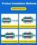 HG25 Linear Slider Rail Kit With 1500mm Length And Two HGH25CA Square Bearing Blocks For CNC Machines Pro Grade Heavy Duty Precision Linear Guide System For Smooth Motion And High Stability, installation steps