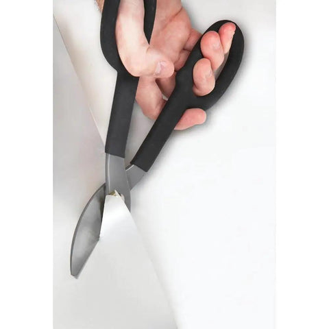 Heavy Duty Workhorse Straight Cut Snips 10 Inch Rock Solid Sheet Metal Shears With Polished Blades And Comfort Grip Handles For Effortless Cuts And Garage Projects