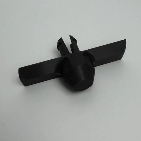 Pro Grade Broadcast Spreader Agitator Kit Replacement with Extension Arm System, black plastic component on white background