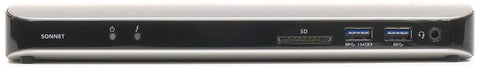 Back view of Thunderbolt 3 Dock Hub With 87w Fast Charging And Hdmi 2.0 Output Plus Five Usb 3.0 And Two Thunderbolt Links.