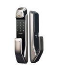 Push Pull Door Handle With Fingerprint Smart Lock And Card Verification For Keyless Entry And Password Access, Alloy Lock Body