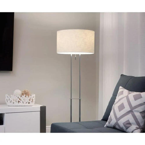 Lit living room with floor lamp using Non Dimmable A21 LED Light Bulbs 1500 Lumens 5000K Daylight 18W 100W Equivalent E26 Frosted Finish.