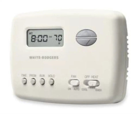 Simple 5 2 Day Battery Powered Digital Thermostat For Single Stage Heating Cooling And Heat Pump Systems With Backlit Display
