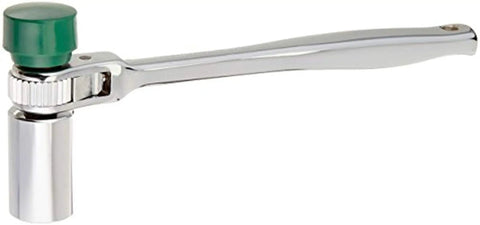 Scaffold Ratchet With One Half Inch Drive Pear Head And Contour Handle, Soft Face Hammer Head, Single Pawl Design, Chrome Finish