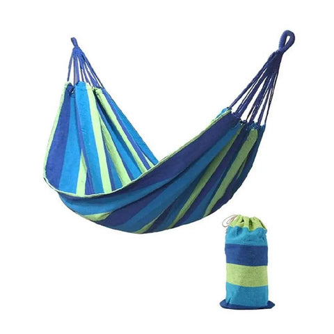 Colorful Cotton Hammock For Outdoors Portable Hanging Bed Hiking Friendly Single Person Garden Swing Canvas Travel Bed Camping Sleeping