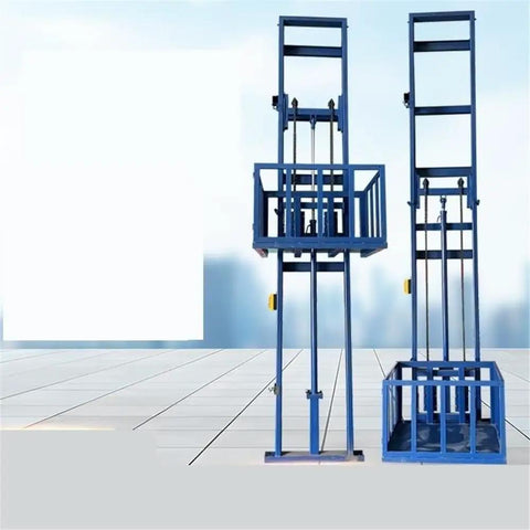Hella Sturdy Electric Hydraulic Lift Table For Home Or Attic Moves Solid Steel Freight Platform, showing double elevator structure.