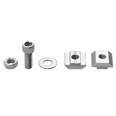 4 Pack 3030 Aluminum Handle Set With 120mm Hole Distance And Rectangular Industrial Pull Handles accessory kit including nut, screw, washer, T-nuts