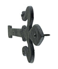 Side view of Fleur De Lis Wrought Iron Dummy Strap Hinge 16 Inch Black Decorative Hardware For Doors Cabinets Shutters Garage Door Decor