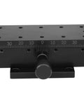 90X Linear Slide Rack And Pinion Sliding Table For Equipment, Aluminum Alloy Pro Grade Movement Platform, 35mm Travel, 0.7 Inch Per Turn Knob, 30 Micron Positioning Accuracy, Heavy Duty Linear Guide System, black aluminum alloy slide with knob