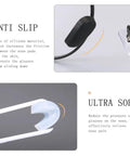 Hella Soft Anti Slip Silicone Eyeglass Nose Pads 18 Pair Replacement Kit With Cleaning Cloth Super Snug Grip close-up of soft silicone pads on glasses