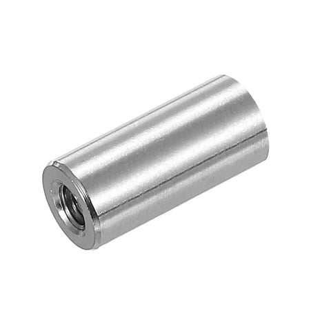 M5x0.8 Round Coupling Nuts 20mm Long Five Pieces 304 Stainless Steel Fasteners For Industrial Construction Rod Bar Connectors Built To Last Beefy Tough As Nails Silver Finish, single nut