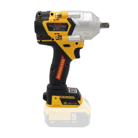 Beast 1000Nm Cordless Impact Wrench Half Inch Drive With Brushless Motor LED Light And Four Stage Torque Settings heavy-duty tool