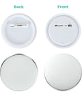 YAYODS 58mm round badge button parts kit: white backs, metal covers, 400 pcs with blank pin backs, clear film, paper.