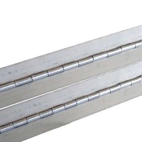 Rugged Stainless Steel Continuous Hinge 72 Inch Heavy Duty Full Length Piano Hinge with solid pin for industrial use.