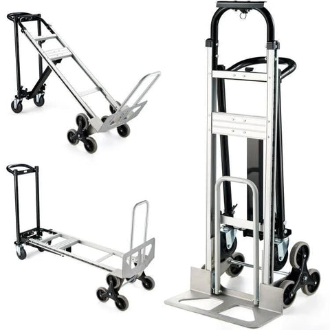 3 In 1 Industrial Convertible Aluminum Hand Truck Dolly Cart With 1000 Lbs Capacity in various positions