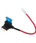 3 Pack Premium Acu Add-A-Circuit Fuse Tap Piggyback Blade Fuse Holder Kit with blue fuse and red wire harness for car upgrades.