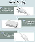 Replacement 18V Power Cord For Cricut Cutting Machines White AC DC Power Adapter detail display with plug, shell, cable
