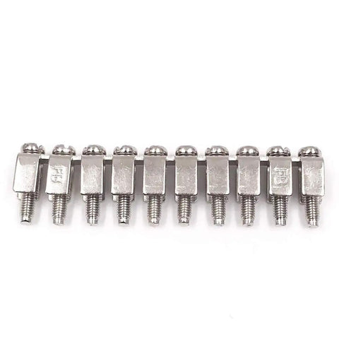 10 Pack Fixed Bridge Jumpers For DIN Rail Terminal Blocks FBI 10 6 10 Pole Nickel Plated Brass Silver Insertion