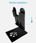 Dope Portable Skateboard Floor Stand With Dual View Display, black metal, easy installation, angled surface view, silicone grip base.