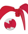 Red fins of Screw On Water Rocket Fins With Parachute Kit For 2 Liter Bottles Fits 95 Percent Of Launchers No Tools Required Easy Screw On Assembly.