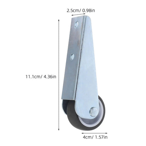 4 Pack Heavy Duty Sliding Door Replacement Caster Wheels Steel And Rubber Track Rollers with side mount design and dimensions, ideal for gates.