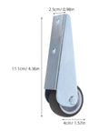 Sturdy 4 Pack Sliding Door Track Rollers For Solid Wood Barn Doors Side Mount Bottom Casters with dimensions shown.