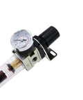 1/4 Inch Pneumatic Air Pressure Regulator With Oil Water Separator, Compressor Air Filter Controller, Regulating Regulator Trap No Fuss For Industrial Air Systems, Durable And Easy Install, black with gauge