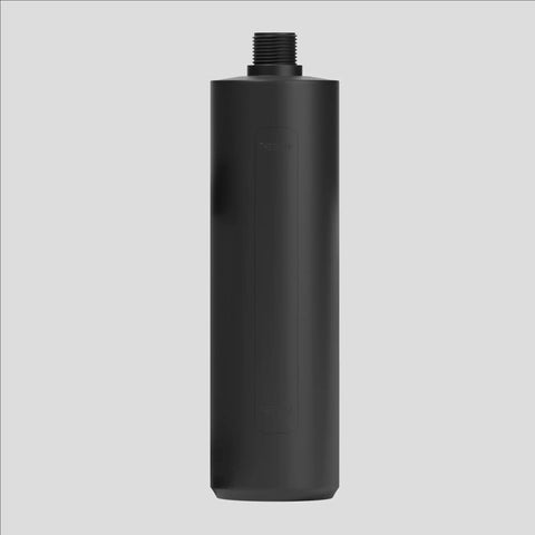 Black cylinder component of Water Filter Replacement Kit For Gravity Fed Emergency Drinking System.