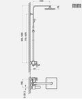 NUHSLF Shower System Luxury Brass Golden Shower Faucet Single Lever 8Inch Rain Shower Mixer Kit technical dimensions sketch