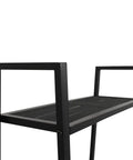 Top view of Industrial 4 Tier Metal Ladder Shelf For Books And Plants, Ladder Style Display Rack, Black Finish, 24.4 X 14 X 58.3 Inches