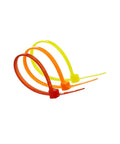 Multicolor Zip Ties Set 4 Inch 100mm 480 Pack Self Locking Cable Ties in red, yellow, and orange against white backdrop
