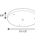 Diagram of Traditional Casual Canopy Pendant Accessory In Brushed Nickel Finish For Ceiling Lights, 15-1/2 inch width, 1-3/8 inch height