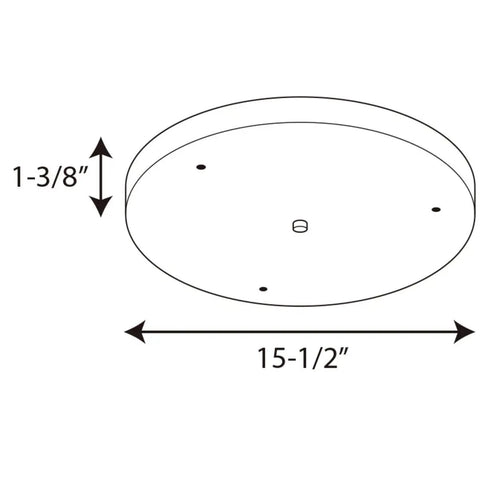 Diagram of Traditional Casual Canopy Pendant Accessory In Brushed Nickel Finish For Ceiling Lights, 15-1/2 inch width, 1-3/8 inch height