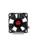 Ultra Fast RC Motor Cooling Fan with High Speed Heatsink, 30mm size, front view, with spider logo, fits various scale RC cars