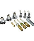 Upgrade Trim Kit For Price Pfister Triple Handle Tub And Shower Faucets With Porcelain Handles, chrome and brass components