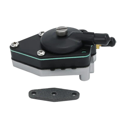 Outboard Fuel Pump Replacement For 20 To 140 HP Johnson Evinrude Motors with gasket, top view of pump and gasket detail.