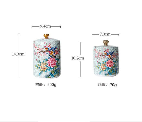 Premium Ceramic Tea And Coffee Canisters Keep Your Daily Stash Locked Down With True Airtight Sealed Lids, two sizes shown.
