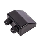 Solar Cable Entry Gland Housing Mount For RVs Boats Caravans And Marine Applications Waterproof UV Resistant 100 Percent Recyclable Cable Gland Fits 6mm To 12mm Easy Install Aluminum Frame Compatible, black housing with two cable glands