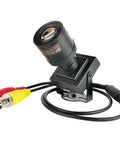 Compact Bullet Security Camera 960H 1000TVL HD With 2.8 To 12mm Varifocal Lens, metal case, cables, angled view